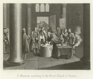 A Baptism According to the Greek Church in Russia by English School