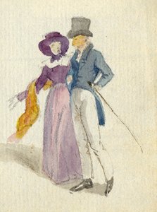 A couple strolling, c.1825