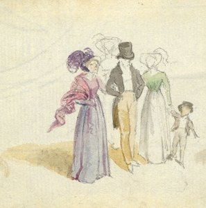A family strolling, c.1825