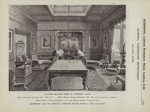 A fitted billiard room by Harrods by English School
