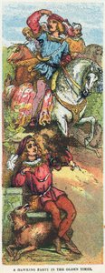 A Hawking Party in the Olden Times by English School