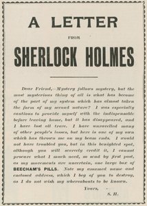 A Letter from Sherlock Holmes by English School