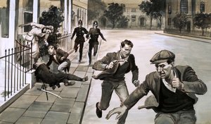 A man murdered in the street by English School