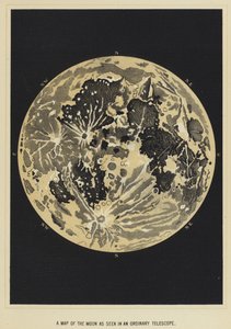 A map of the moon as seen in an ordinary telescope by English School