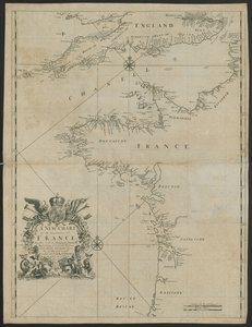 A new Chart of the Sea Coasts of France, together with the English Channel by English School
