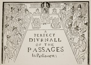 A newspaper heading, seventeenth century, illustration from Hutchinson