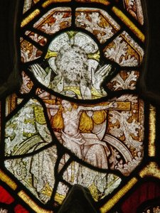 A north window depicting the Trinity by English School