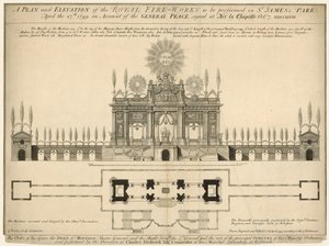 A Plan and Elevation of the Royal Fireworks to Be Performed in St James