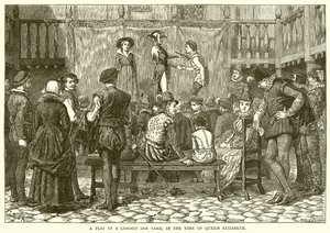 A Play in a London Inn Yard, in the Time of Queen Elizabeth by English School