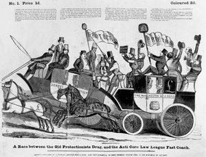 A Race Between the Old Protectionist Drag, and the Anti Corn Law League Fast Coach by English School