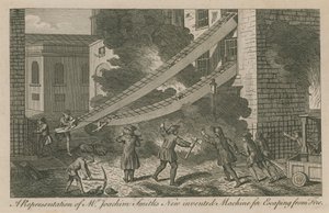 A representation of Mr Joachim Smiths new invented machine for escaping from fire by English School