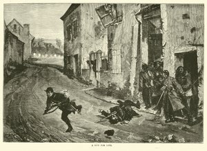 A run for life, May 1871 by English School