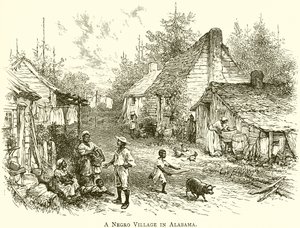 A Slave Village in Alabama by English School