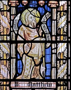 A south window depicting St Matthew
