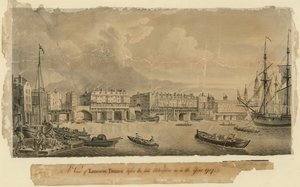 A View of London Bridge Before the Late Alteration as in the Year 1757 by English School