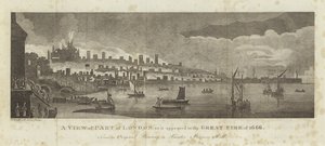 A View of Part of London as It Appeared in the Great Fire of 1666 by English School