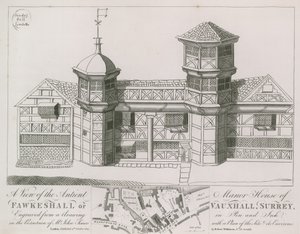 A View of the Ancient Manor House of Fawkeshall or Vauxhall by English School