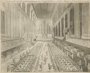 A View of the Inside of Guildhall as It Appeared on Lord Mayor