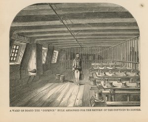 A Ward on Board the Defence Hulk by English School