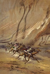 A whirlwind of sand in Sahara by English School