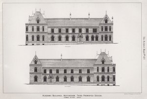 Academic Buildings, Nottingham, Third Premiated Design by English School