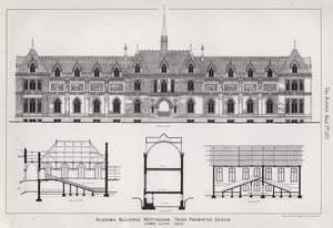 Academic Buildings, Nottingham, Third Premiated Design by English School