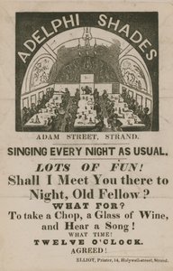 Advert for Adelphi Shades, Adam Street, Strand by English School