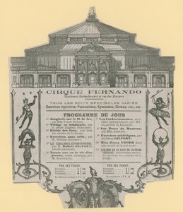 Advert for Cirque Fernando by English School