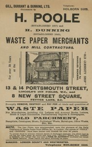Advert for H Poole and H Dunning, Waste Paper Merchants and Mill Contractors by English School