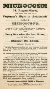 Advert for Microcosm exhibition at 24 Regent Street, London by English School