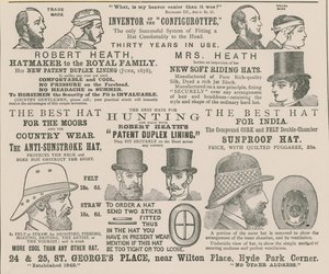 Advert for Robert Heath, hatmaker to the Royal Family by English School