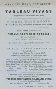 Advert for Tableau Vivans, illustrations of poetry and song, Garrick