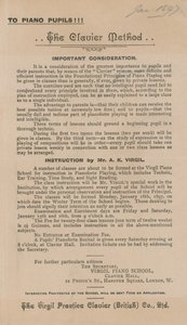 Advert for The Clavier Method of learning the piano by English School