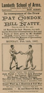 Advert for a Boxing Match Between Pat Condon and Bill Natty by English School