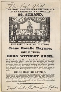 Advert for an appearance by Jeane Rosalie Raymon by English School