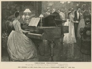 Advert for piano maker John Brinsmead and Sons, Wigmore Street, London by English School