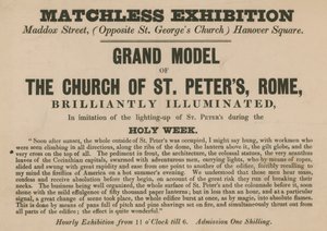 Advert for the Exhibition of a Model of the Church of St Peters, Rome by English School
