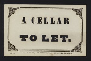 Advertisement: A Cellar to Let by English School