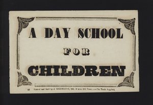 Advertisement: A Day School for Children by English School
