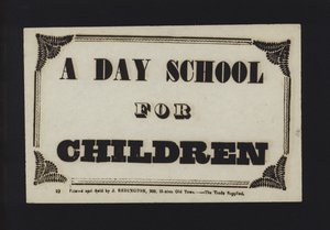 Advertisement: A day school for children by English School