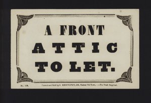 Advertisement: A Front Attic to Let by English School