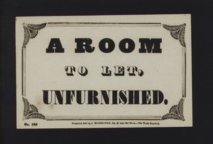 Advertisement: A Room to Let Unfurnished by English School