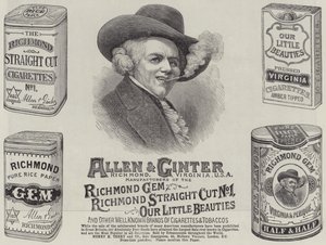 Advertisement, Allen and Ginter by English School