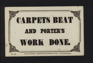 Advertisement: Carpets Beat and Porters Work Done by English School