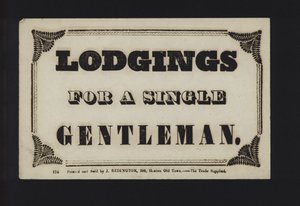 Advertisement: Lodgings for a Single Gentleman by English School