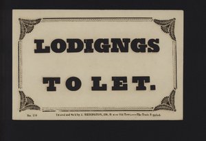Advertisement: Lodgings to Let by English School