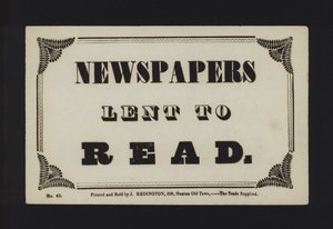 Advertisement: Newspapers Lent to Read by English School