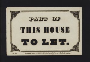 Advertisement: Part of This House to Let by English School