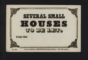Advertisement: Several Small Houses to Be Let by English School