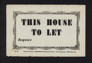Advertisement: This House to Let by English School